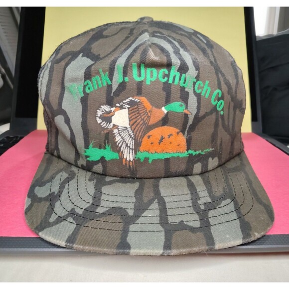 Vintage Frank J Upchurch Hat Cap Snap Back Camouflage Mesh Trucker Duck Mens 80s - Picture 15 of 16